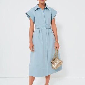 NWT Tuckernuck Belted Short Sleeve Chloe Dress- Slate Blue-SIZE EXTRA SMALL (XS)